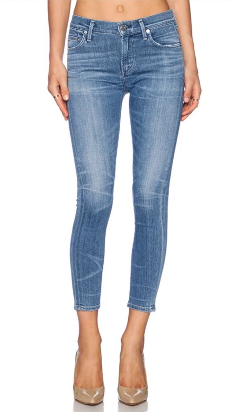 Citizens of Humanity AURA Wash Cotton Rocket Crop High Rise Skinny Jeans Sz 27